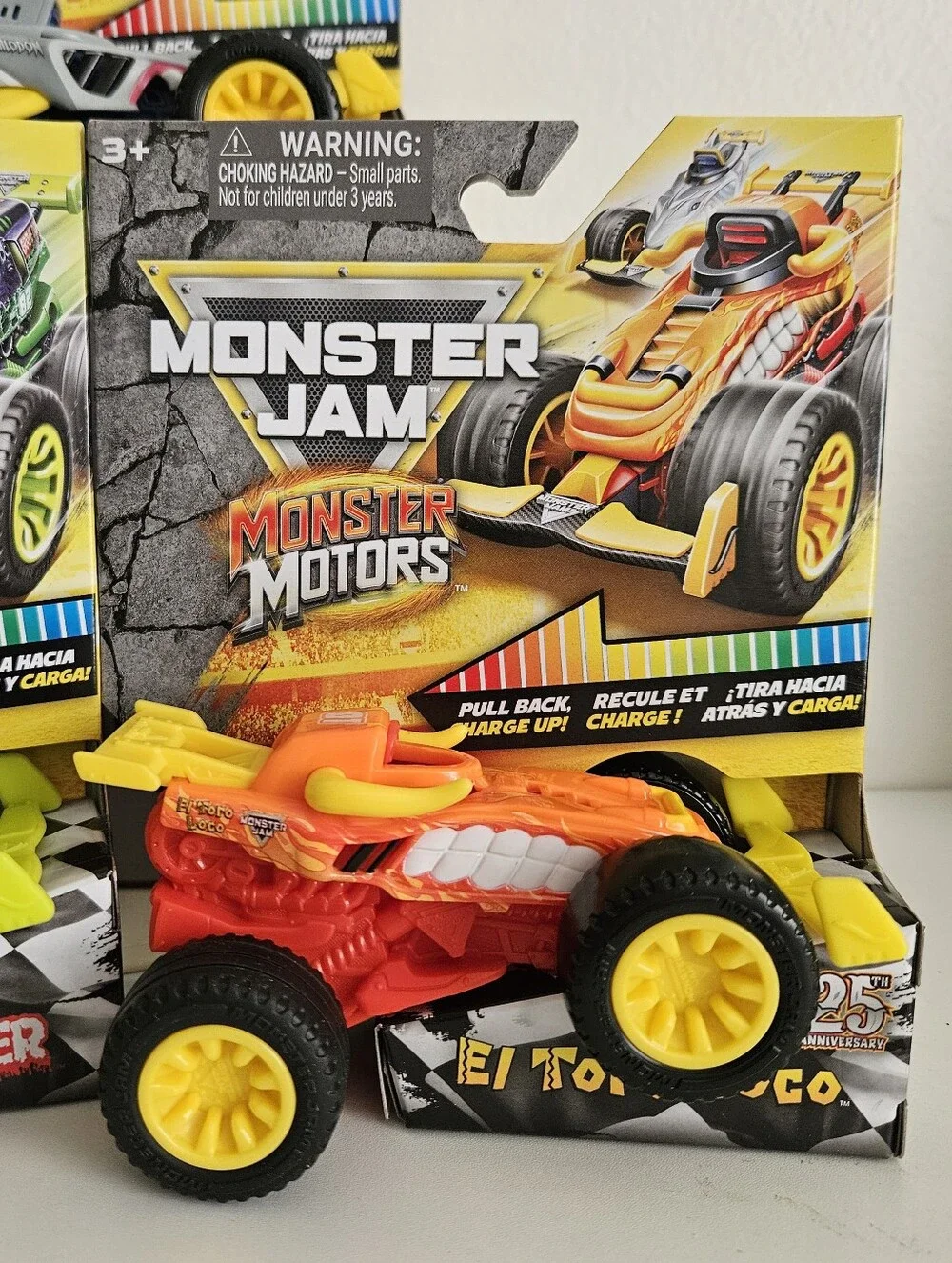 Monster Jam Monster Motors Pull-Back Set - Megaladon, Grave Digger, El Toro Loco